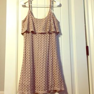Tan crochet pattern spaghetti strap dress